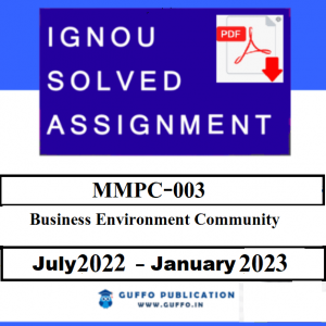 IGNOU MMPC-03 SOLVED ASSIGNMENT 2022-23 PDF
