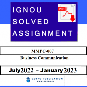 IGNOU MMPC-07 solved Assignment 2022-23