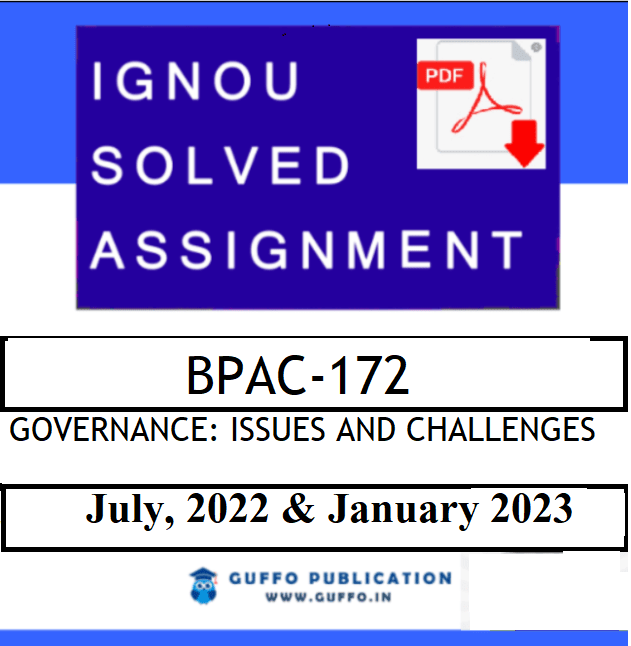 IGNOU BPAG-172 SOLVED ASSIGNMENT 2022-23