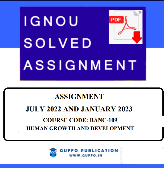 IGNOU BANC-109 SOLVED ASSIGNMENT 2022-23 PDF ENGLISH