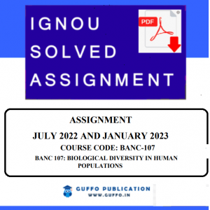 IGNOU BANC-107 SOLVED ASSIGNMENT 2022-23