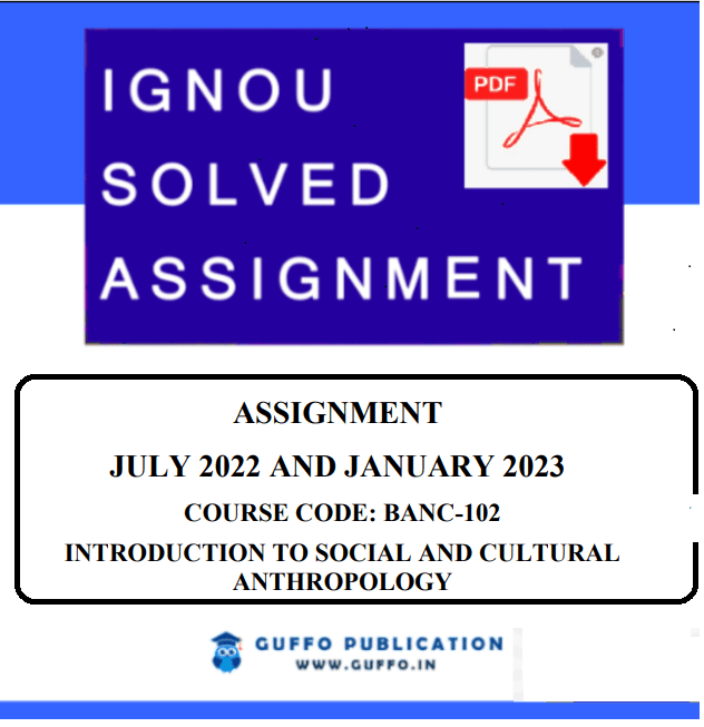IGNOU BANC-102 SOLVED-ASSIGNMENT-2022-23