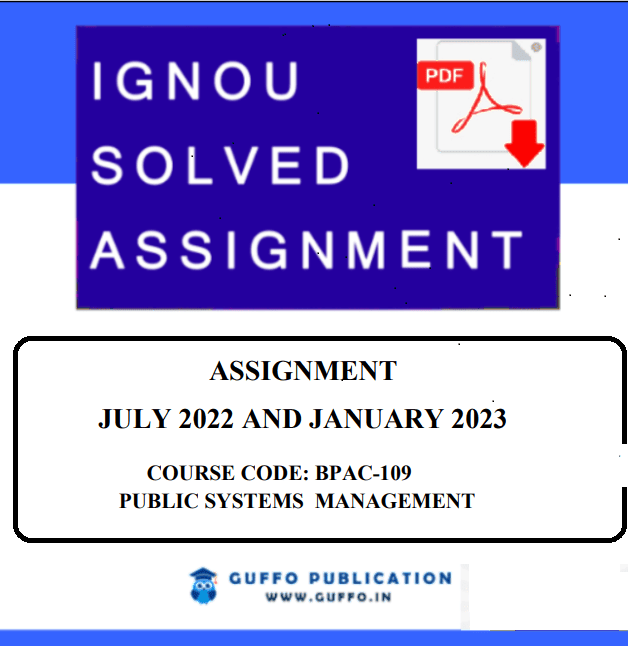 IGNOU BPAC-109 SOLVED ASSIGNMENT 2022-23