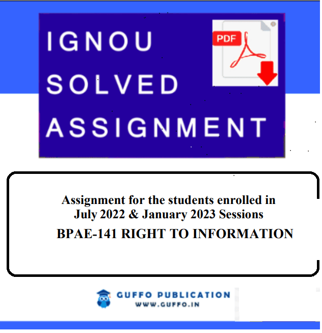 IGNOU BPAE-141 SOLVED ASSIGNMENT 2022-23 ENGLISH
