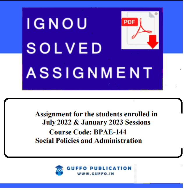 IGNOU BPAE-144 SOLVED ASSIGNMENT 2022-23